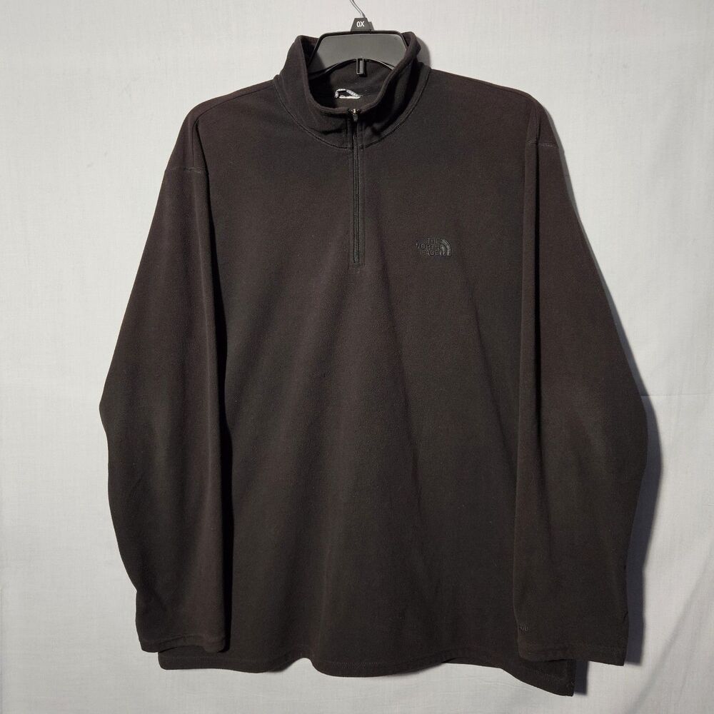 The North Face TKA 100 Glacier Fleece 1/4 Zip Sweater Mens XL Black Pullover TNF